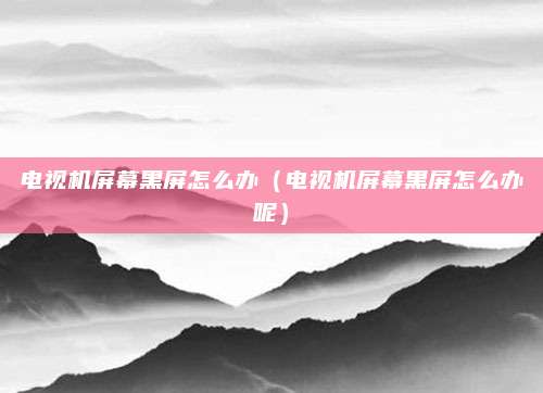电视机屏幕黑屏怎么办(电视机屏幕黑屏怎么办呢)
