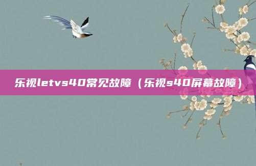 乐视letvs40常见故障(乐视s40屏幕故障)