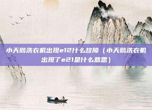 小天鹅洗衣机出现e12什么故障（小天鹅洗衣机出现了e21是什么意思）