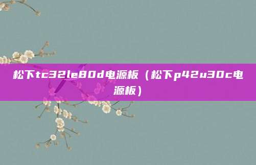 松下tc32le80d电源板（松下p42u30c电源板）