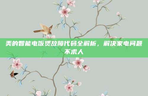 美的智能电饭煲故障代码全解析，解决家电问题不求人