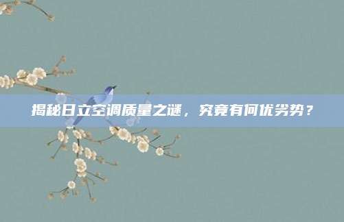 揭秘日立空调质量之谜，究竟有何优劣势？