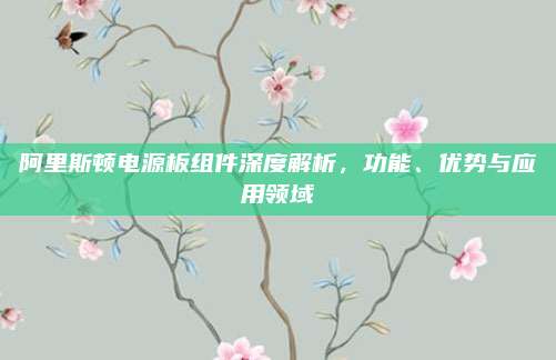 阿里斯顿电源板组件深度解析，功能、优势与应用领域