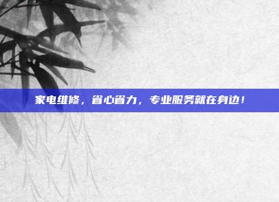 家电维修，省心省力，专业服务就在身边！