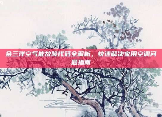 金三洋空气能故障代码全解析,快速解决家用空调问题指南