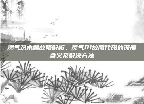 燃气热水器故障解析，燃气01故障代码的深层含义及解决方法
