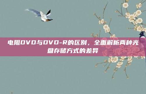 电阻DVD与DVD-R的区别，全面解析两种光盘存储方式的差异