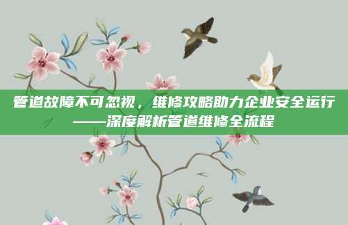 管道故障不可忽视，维修攻略助力企业安全运行——深度解析管道维修全流程
