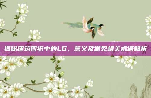 揭秘建筑图纸中的LG，意义及常见相关术语解析