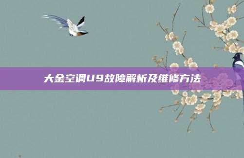 大金空调U9故障解析及维修方法