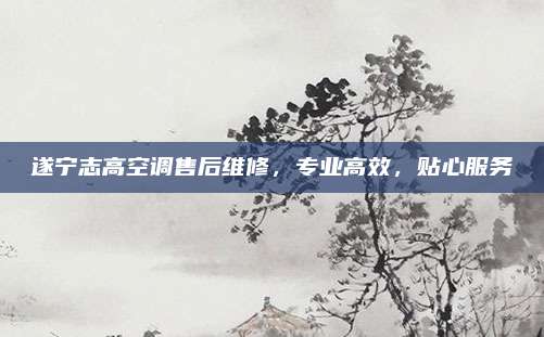 遂宁志高空调售后维修,专业高效,贴心服务