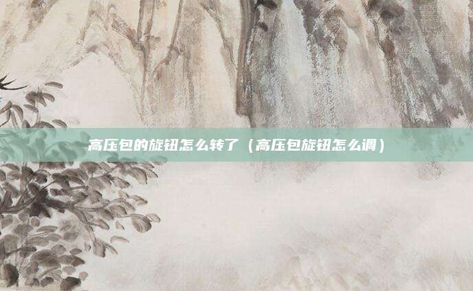 高压包的旋钮怎么转了（高压包旋钮怎么调）