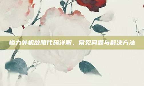 格力外机故障代码详解,常见问题与解决方法