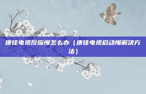 康佳电视反应慢怎么办(康佳电视启动慢解决方法)