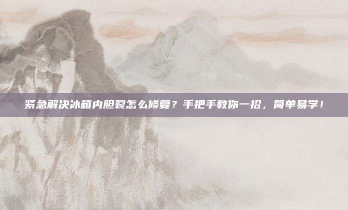 紧急解决冰箱内胆裂怎么修复?手把手教你一招,简单易学!