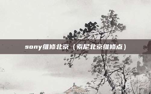 sony维修北京（索尼北京维修点）