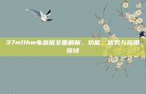 37m11hm电源板全面解析,功能、优势与应用领域