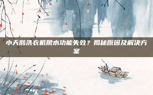 小天鹅洗衣机脱水功能失效？揭秘原因及解决方案