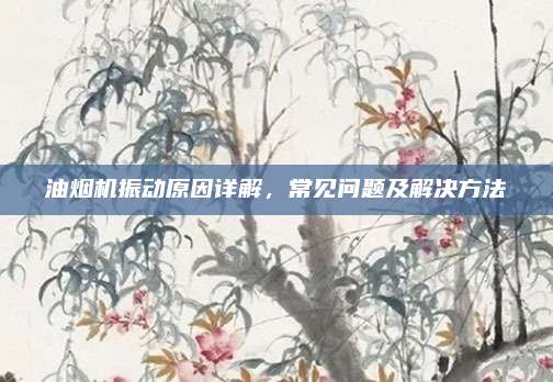 油烟机振动原因详解，常见问题及解决方法