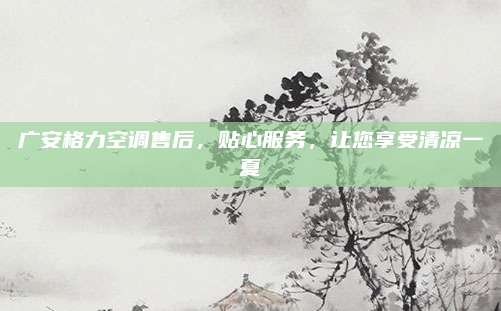 广安格力空调售后，贴心服务，让您享受清凉一夏