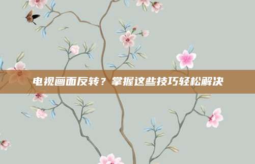 电视画面反转?掌握这些技巧轻松解决
