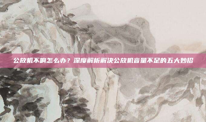 公放机不响怎么办？深度解析解决公放机音量不足的五大妙招
