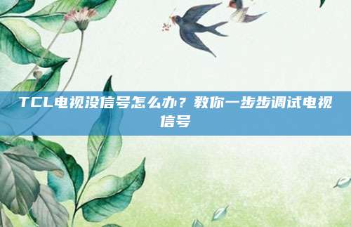 TCL电视没信号怎么办？教你一步步调试电视信号