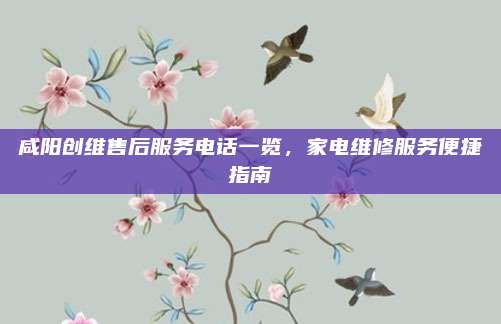 咸阳创维售后服务电话一览，家电维修服务便捷指南