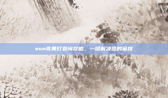 sun亮黄灯查询攻略，一键解决您的困扰