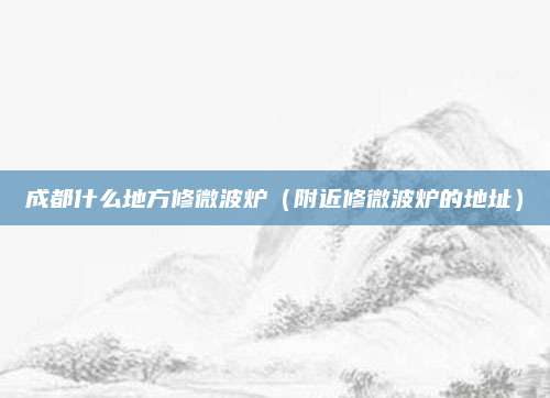 成都什么地方修微波炉(附近修微波炉的地址)