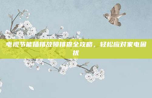 电视节能插排故障排查全攻略,轻松应对家电困扰
