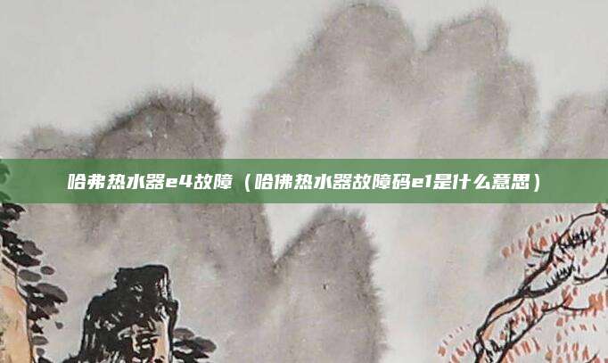 哈弗热水器e4故障(哈佛热水器故障码e1是什么意思)