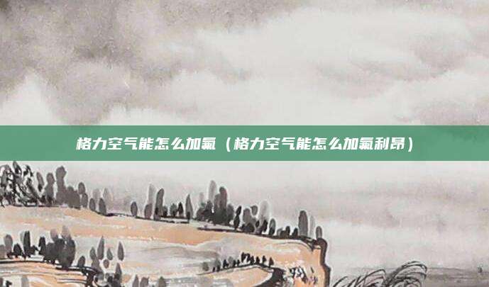 格力空气能怎么加氟（格力空气能怎么加氟利昂）