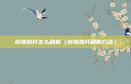 创维酷开怎么刷机（创维酷开刷机方法）