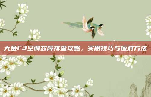 大金F3空调故障排查攻略，实用技巧与应对方法