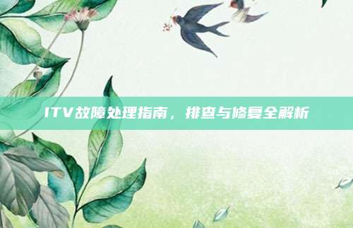 ITV故障处理指南,排查与修复全解析