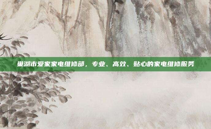 巢湖市爱家家电维修部，专业、高效、贴心的家电维修服务