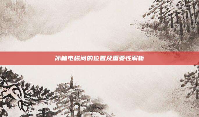 冰箱电磁阀的位置及重要性解析