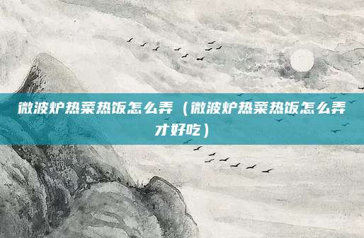微波炉热菜热饭怎么弄(微波炉热菜热饭怎么弄才好吃)