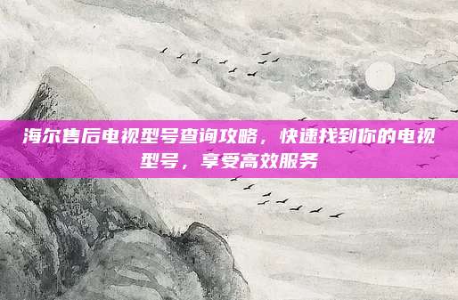 海尔售后电视型号查询攻略，快速找到你的电视型号，享受高效服务