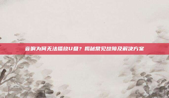 音响为何无法播放U盘？揭秘常见故障及解决方案