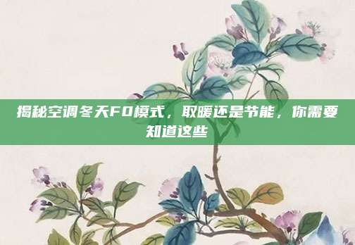 揭秘空调冬天F0模式，取暖还是节能，你需要知道这些