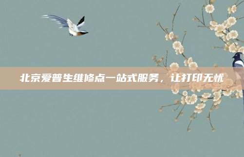 北京爱普生维修点一站式服务，让打印无忧