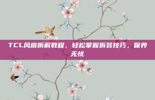 TCL风扇拆解教程,轻松掌握拆装技巧,保养无忧