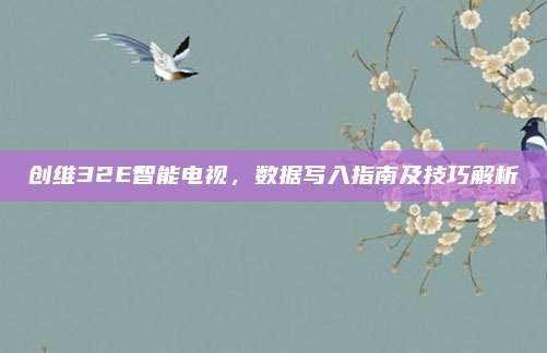 创维32E智能电视，数据写入指南及技巧解析