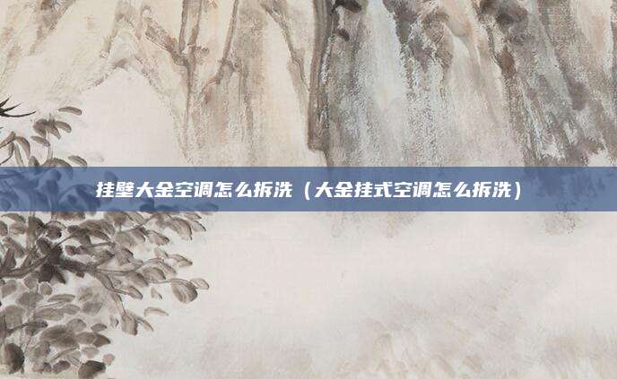 挂壁大金空调怎么拆洗(大金挂式空调怎么拆洗)