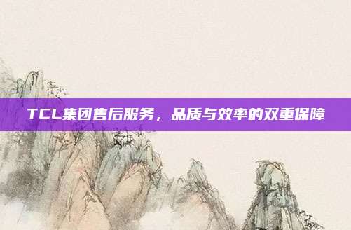 TCL集团售后服务，品质与效率的双重保障