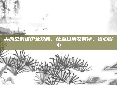 美的空调维护全攻略,让夏日清凉常伴,省心省电