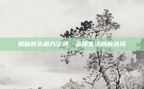 揭秘桥头格力空调，品质生活的新选择