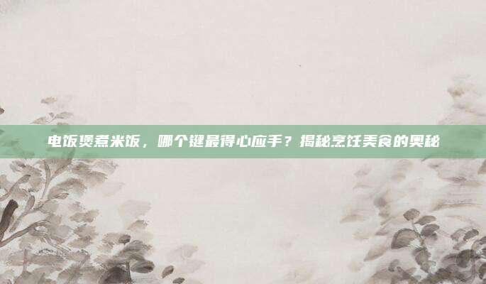 电饭煲煮米饭，哪个键最得心应手？揭秘烹饪美食的奥秘